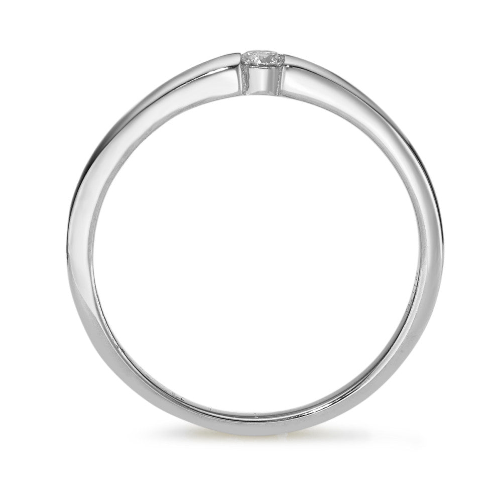 pierścionek solitär złoto białe 585/14 K Diament 0.06 ct, w-si