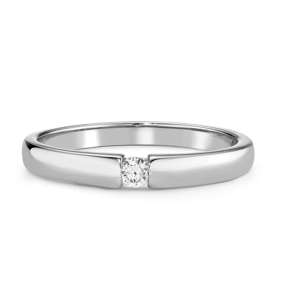 pierścionek solitär złoto białe 585/14 K Diament 0.06 ct, w-si