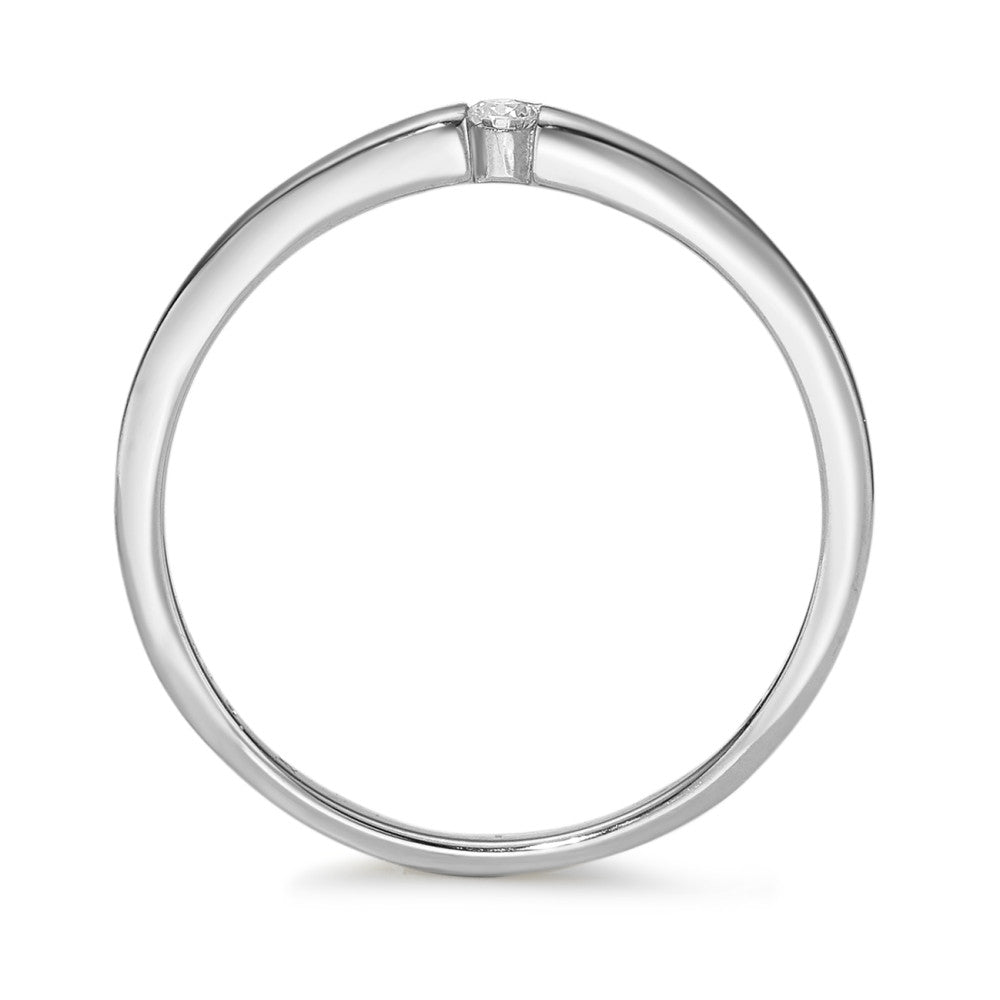 pierścionek solitär złoto białe 585/14 K Diament 0.03 ct, w-si