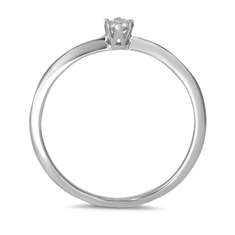 pierścionek solitär złoto białe 585/14 K Diament 0.10 ct, w-si