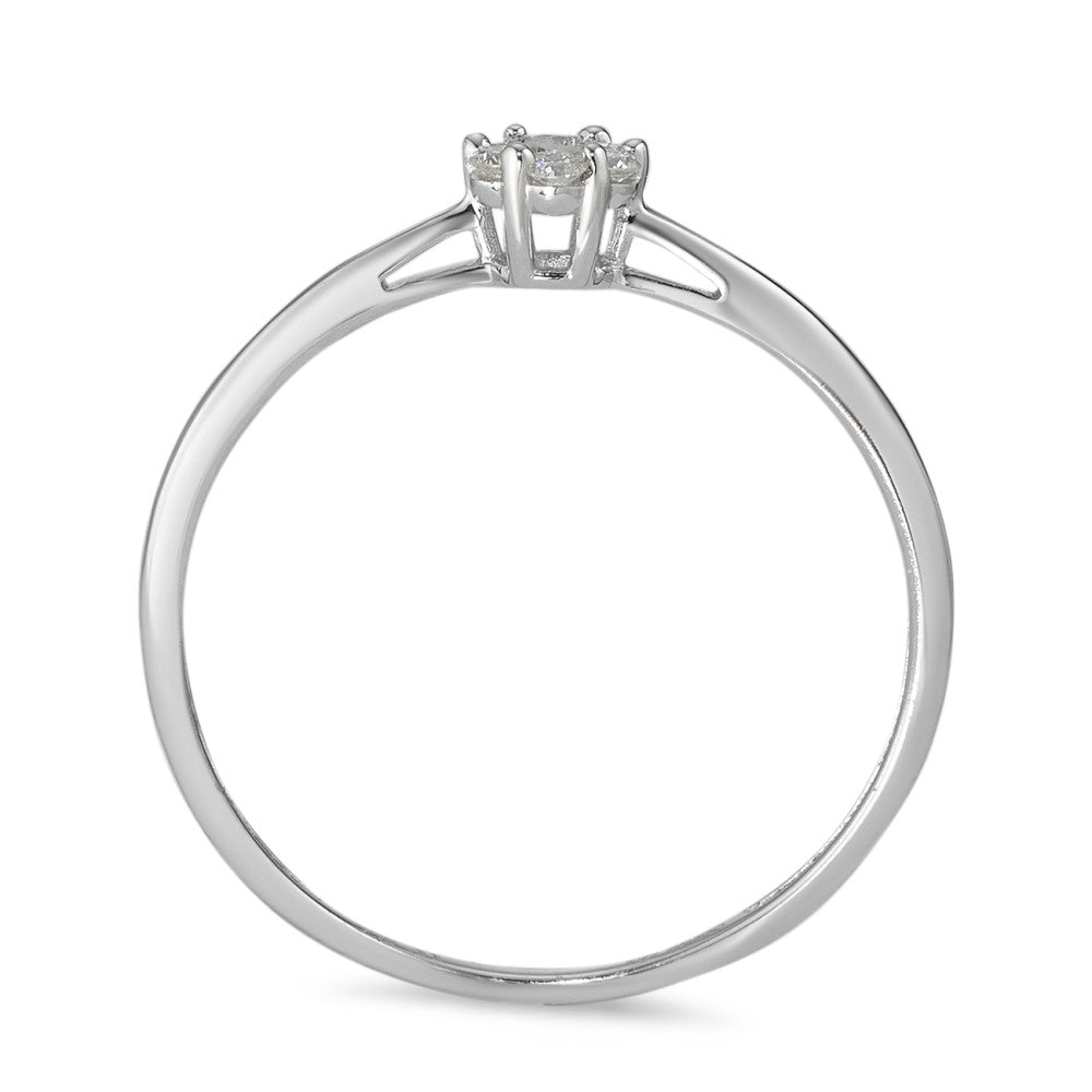 pierścionek solitär złoto białe 585/14 K Diament 0.11 ct, 7 kamienie, w-si