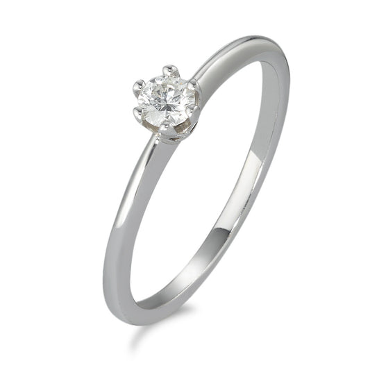 pierścionek solitär złoto białe 585/14 K Diament 0.15 ct, w-si