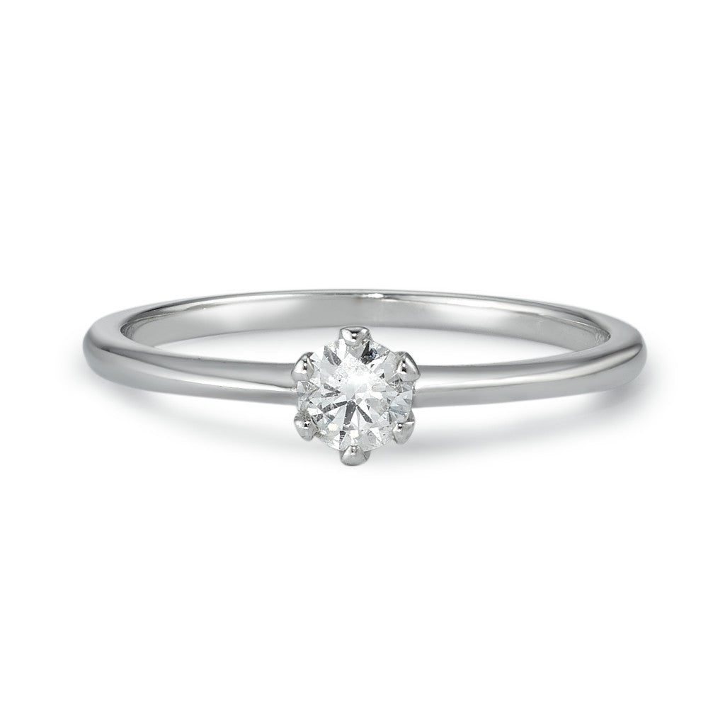 pierścionek solitär złoto białe 585/14 K Diament 0.15 ct, w-si