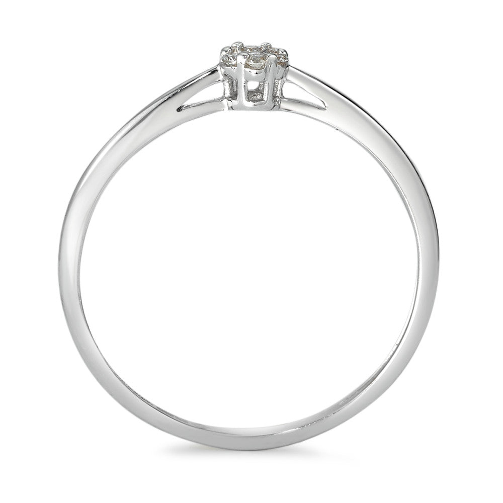 pierścionek solitär złoto białe 585/14 K Diament 0.05 ct, 7 kamienie, w-si