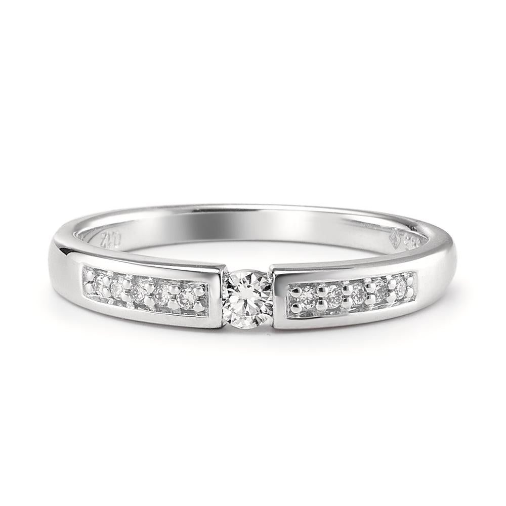 pierścionek złoto białe 585/14 K Diament 0.12 ct, 11 kamienie, w-si