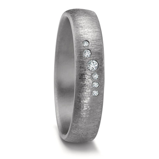 obrączka partnerska tantal 999 Diament 0.05 ct, 6 kamienie, w-si