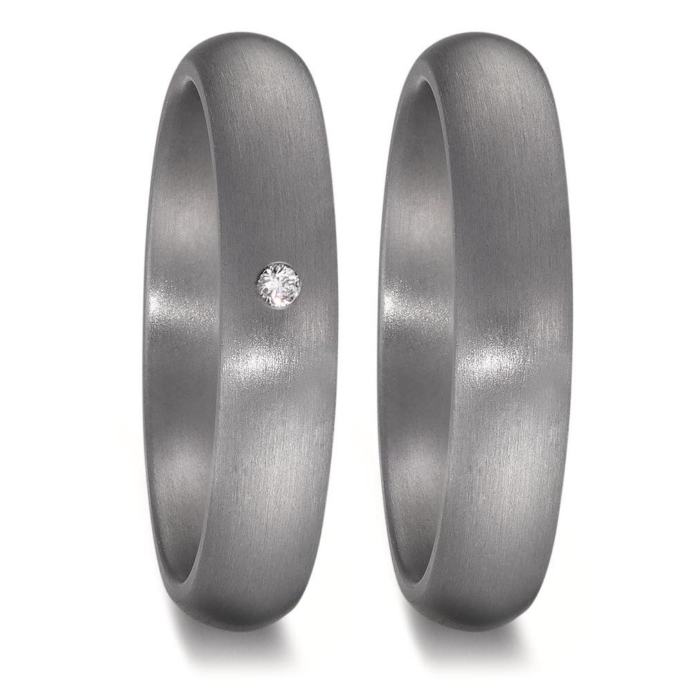 obrączka partnerska tantal 999 Diament 0.025 ct, w-si