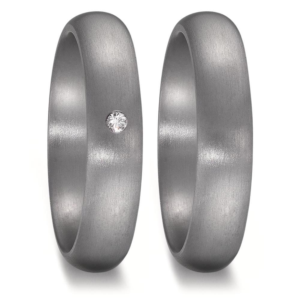 obrączka partnerska tantal 999 Diament 0.03 ct, w-si