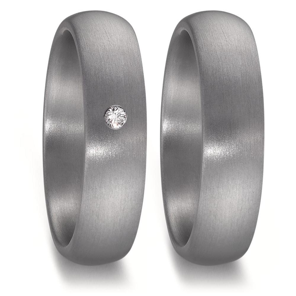 obrączka partnerska tantal 999 Diament 0.04 ct, w-si