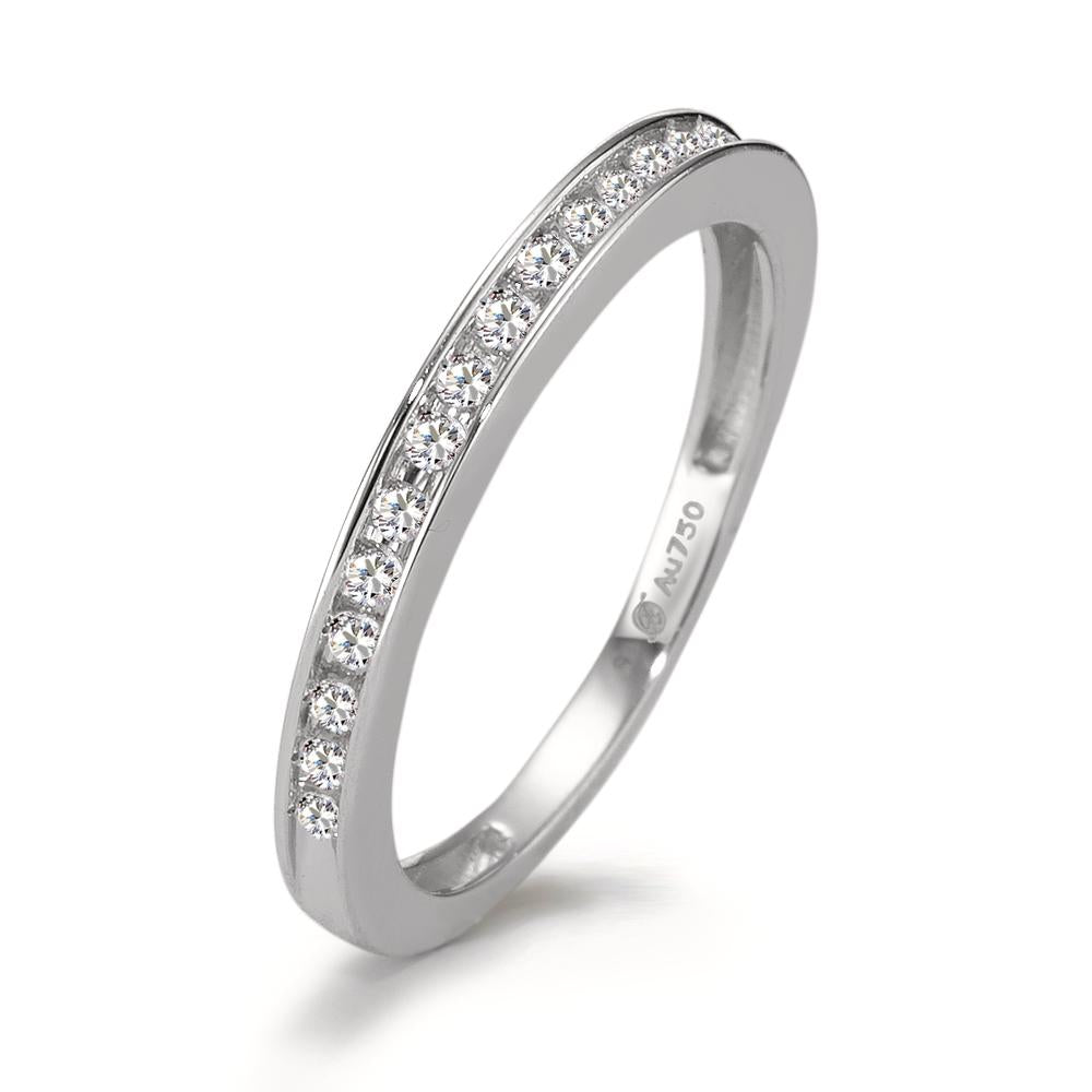 pierścionek pamięci złoto białe 750/18 K Diament 0.15 ct, 15 kamienie, w-si