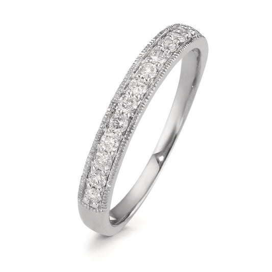 pierścionek pamięci złoto białe 750/18 K Diament 0.25 ct, 12 kamienie, w-si