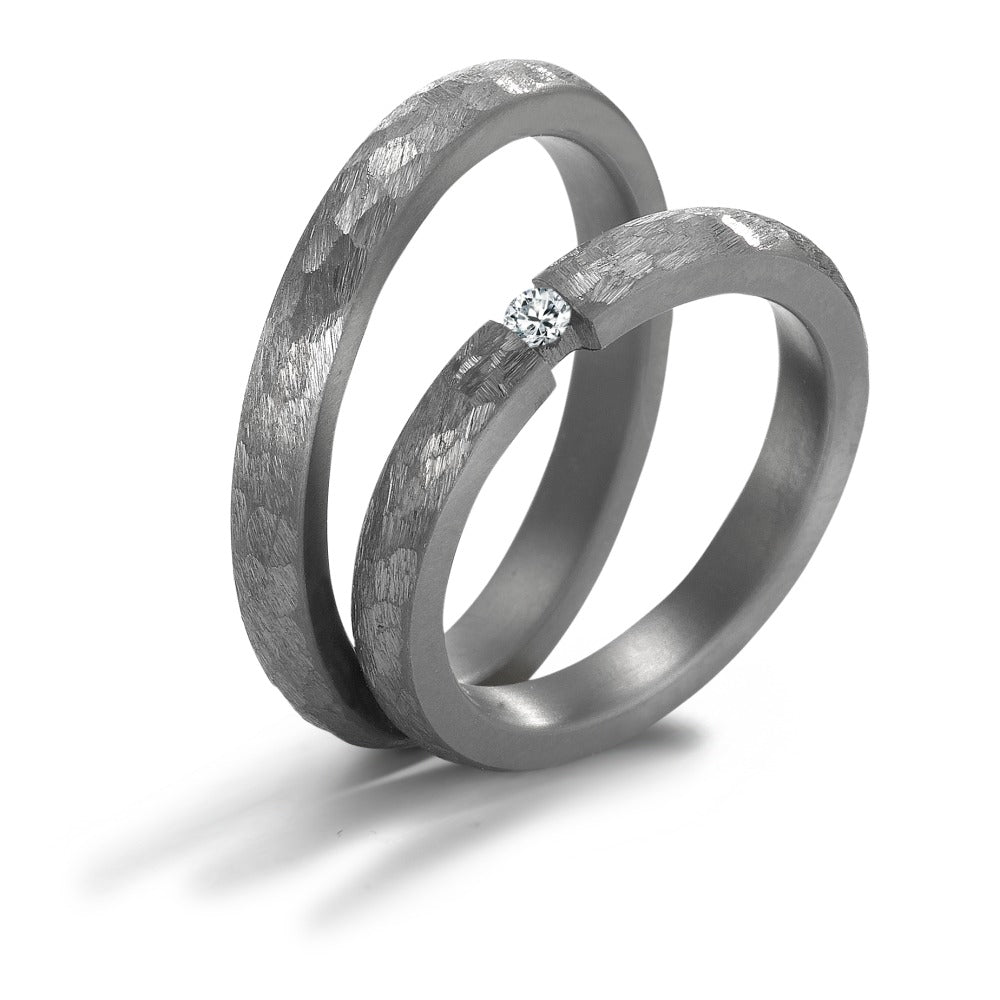 obrączka partnerska tantal 999 Diament 0.05 ct, w-si