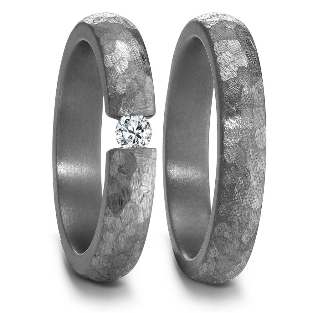 obrączka partnerska tantal 999 Diament 0.10 ct, w-si