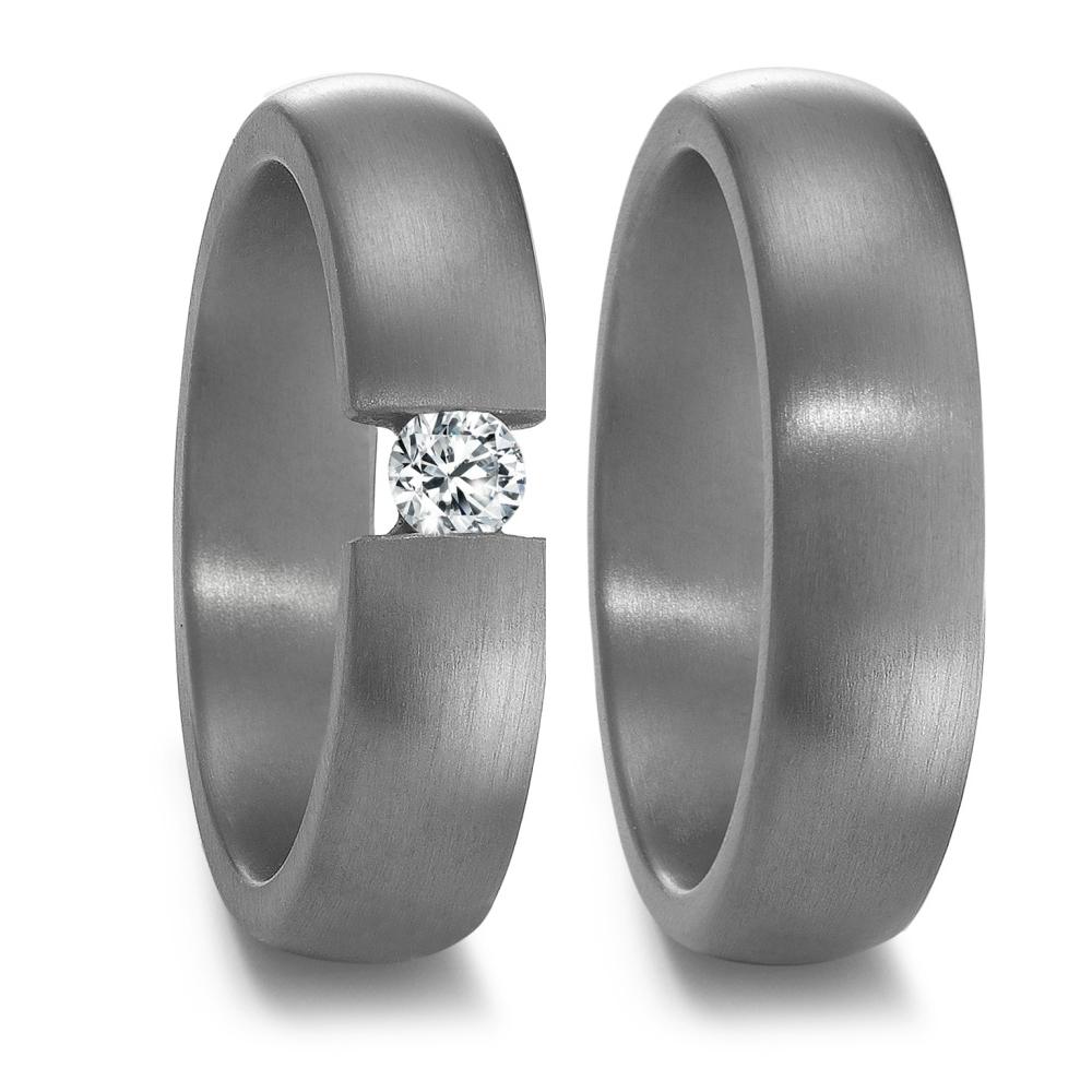 obrączka partnerska tantal 999 Diament 0.15 ct, w-si