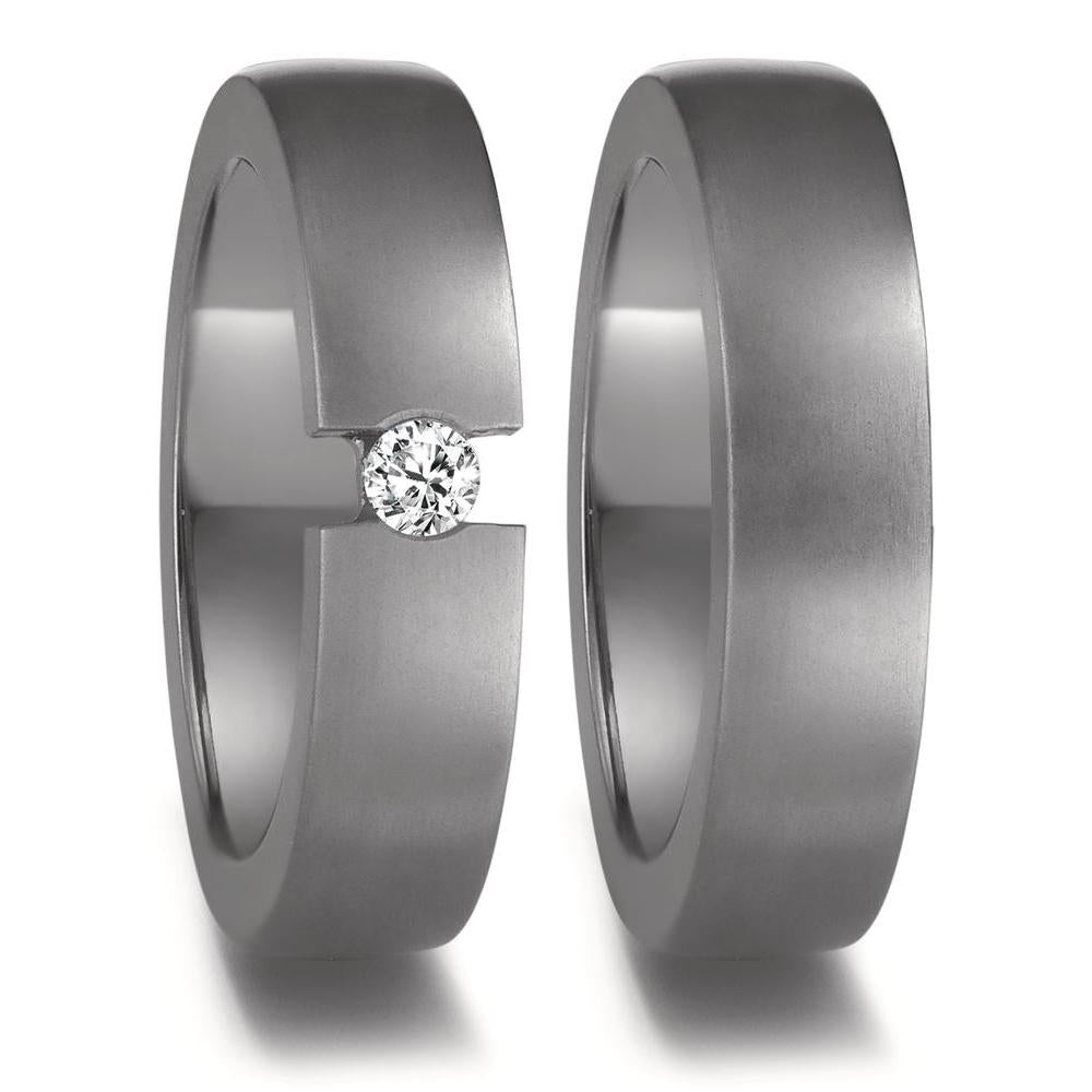 obrączka partnerska tantal 999 Diament 0.08 ct, w-si