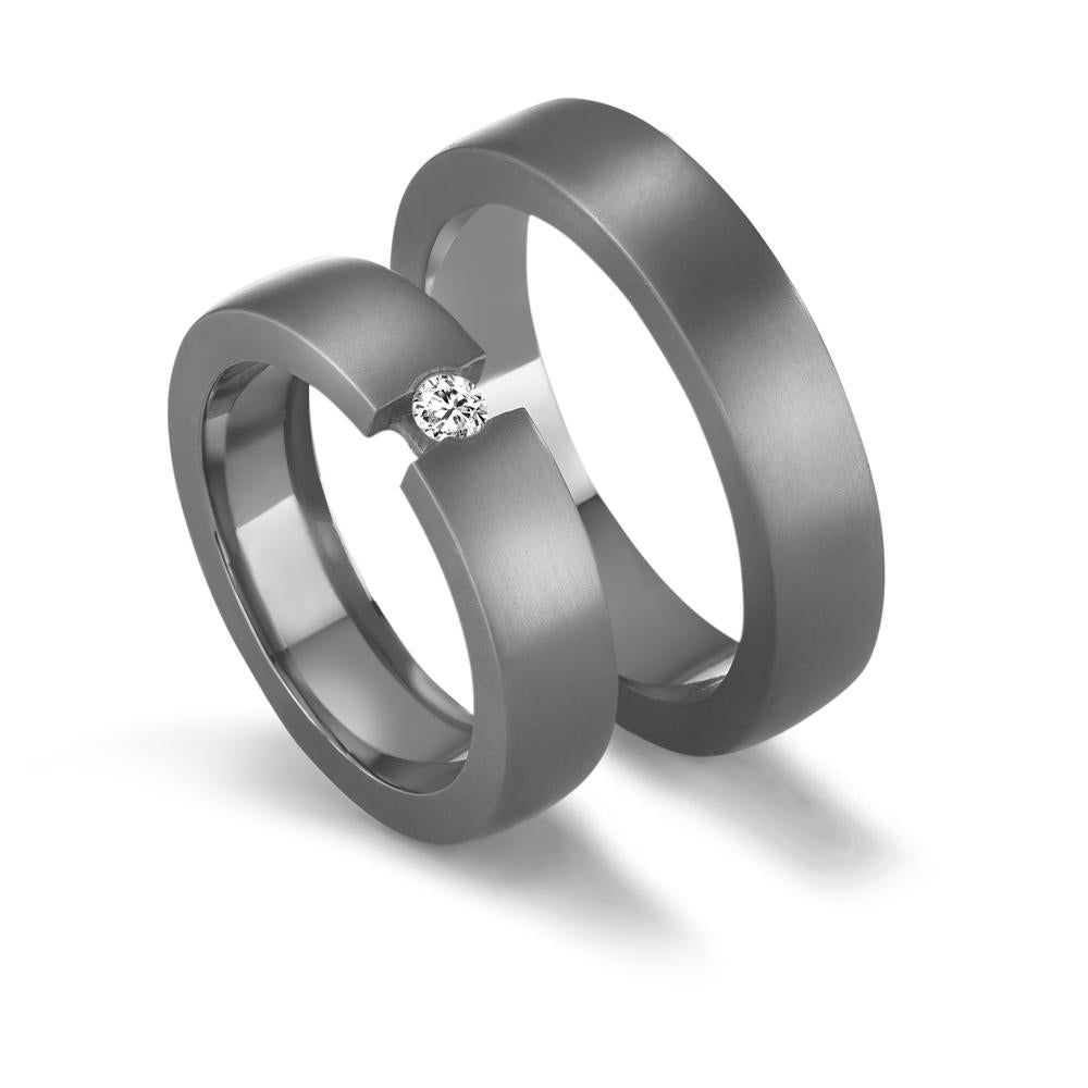 obrączka partnerska tantal 999 Diament 0.08 ct, w-si