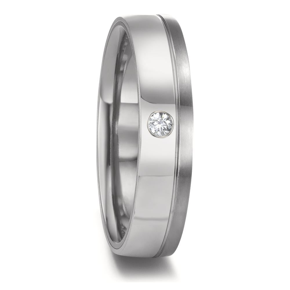 obrączka partnerska tantal 999, platyna 950 Diament 0.04 ct, w-si