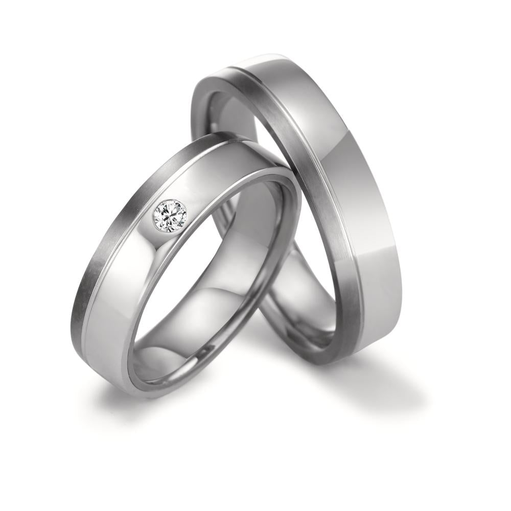 obrączka partnerska tantal 999, platyna 950 Diament 0.04 ct, w-si