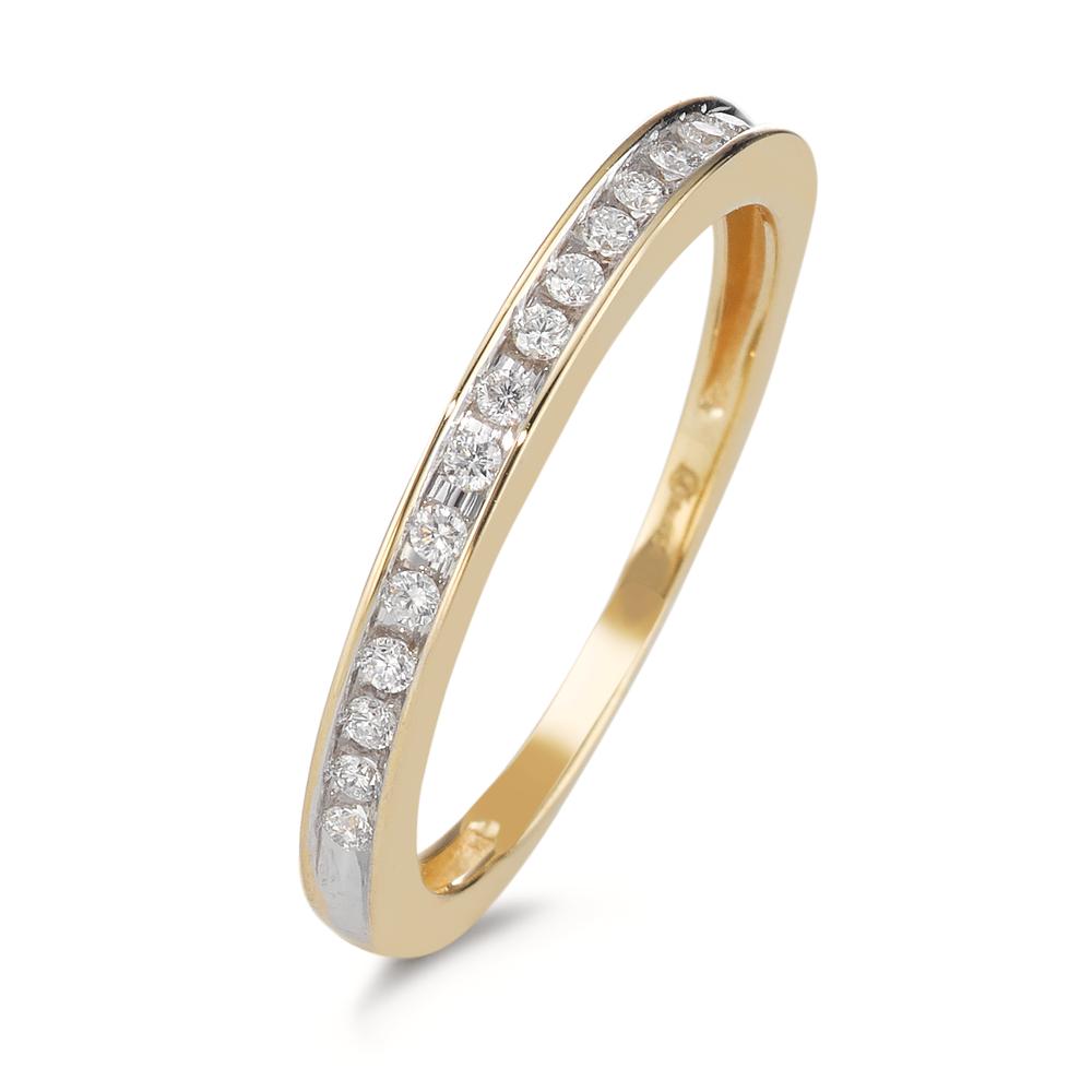 pierścionek złoto żółte 750/18 K Diament 0.15 ct, 15 kamienie, w-si