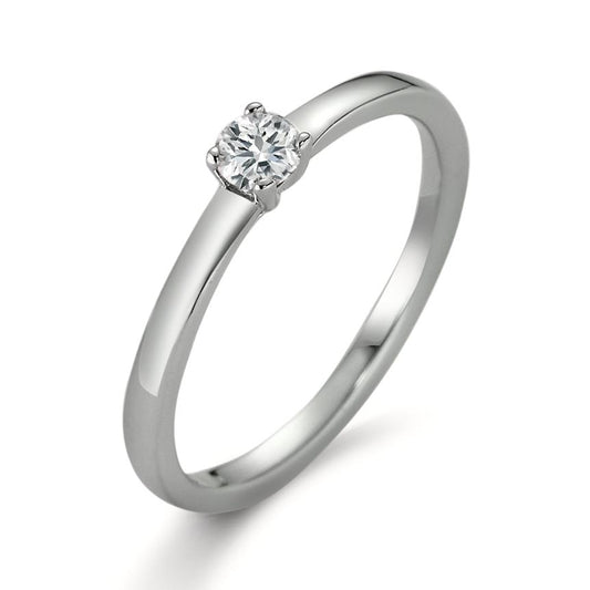 pierścionek solitär platyna 950 Diament biały, 0.15 ct, [Brillant], w-si