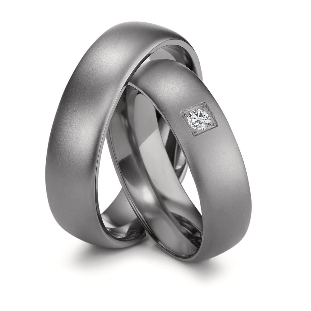 obrączka partnerska tantal 999 Diament 0.05 ct, w-si