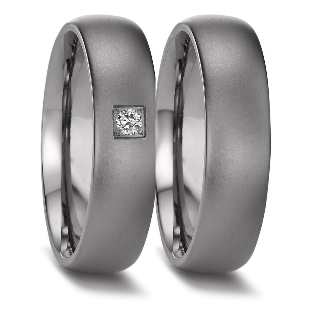 obrączka partnerska tantal 999 Diament 0.05 ct, w-si