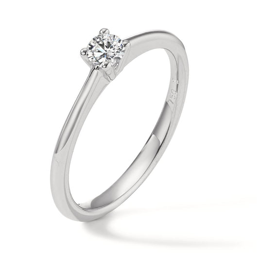 pierścionek solitär złoto białe 750/18 K Diament 0.20 ct, w-si