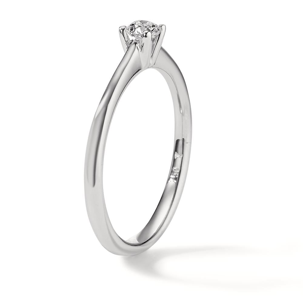 pierścionek solitär złoto białe 750/18 K Diament 0.20 ct, w-si