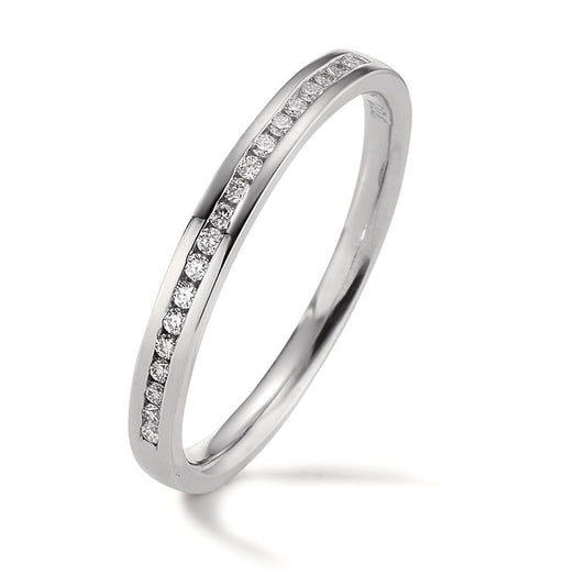 pierścionek pamięci złoto białe 750/18 K Diament 0.09 ct, 19 kamienie, w-si