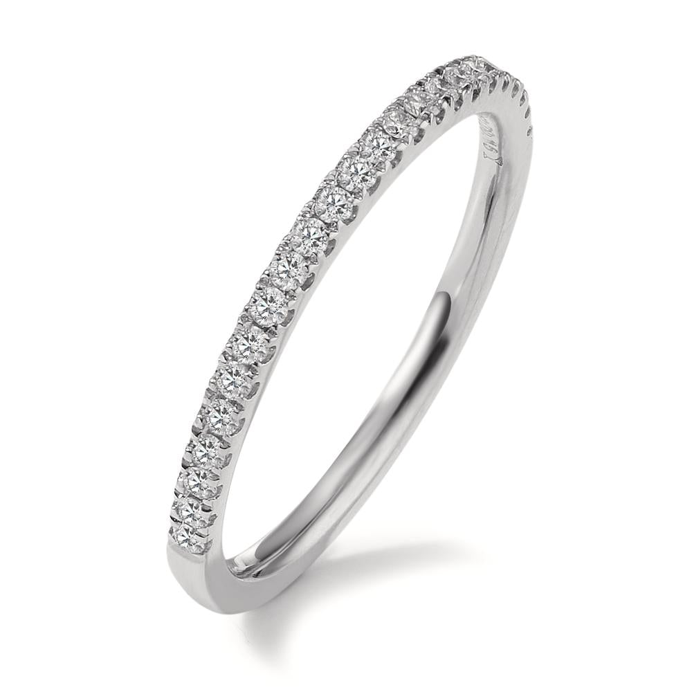 pierścionek pamięci złoto białe 750/18 K Diament 0.165 ct, 23 kamienie, w-si