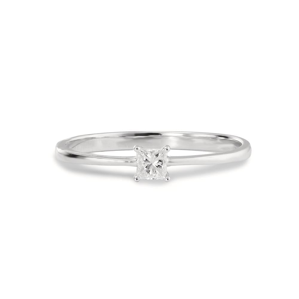 pierścionek złoto białe 585/14 K Diament 0.15 ct, [Carrée], w-si