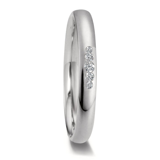 obrączka partnerska platyna 950 Diament 0.05 ct, 5 kamienie, w-si