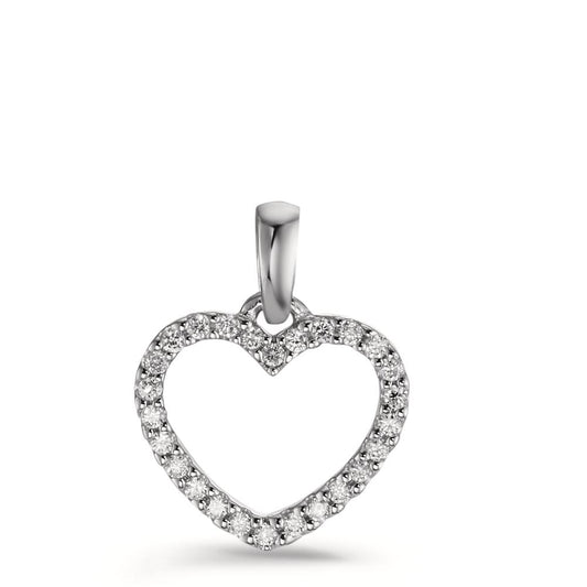 wisiorek złoto białe 750/18 K Diament 0.13 ct, 26 kamienie, w-si Serce Ø11 mm