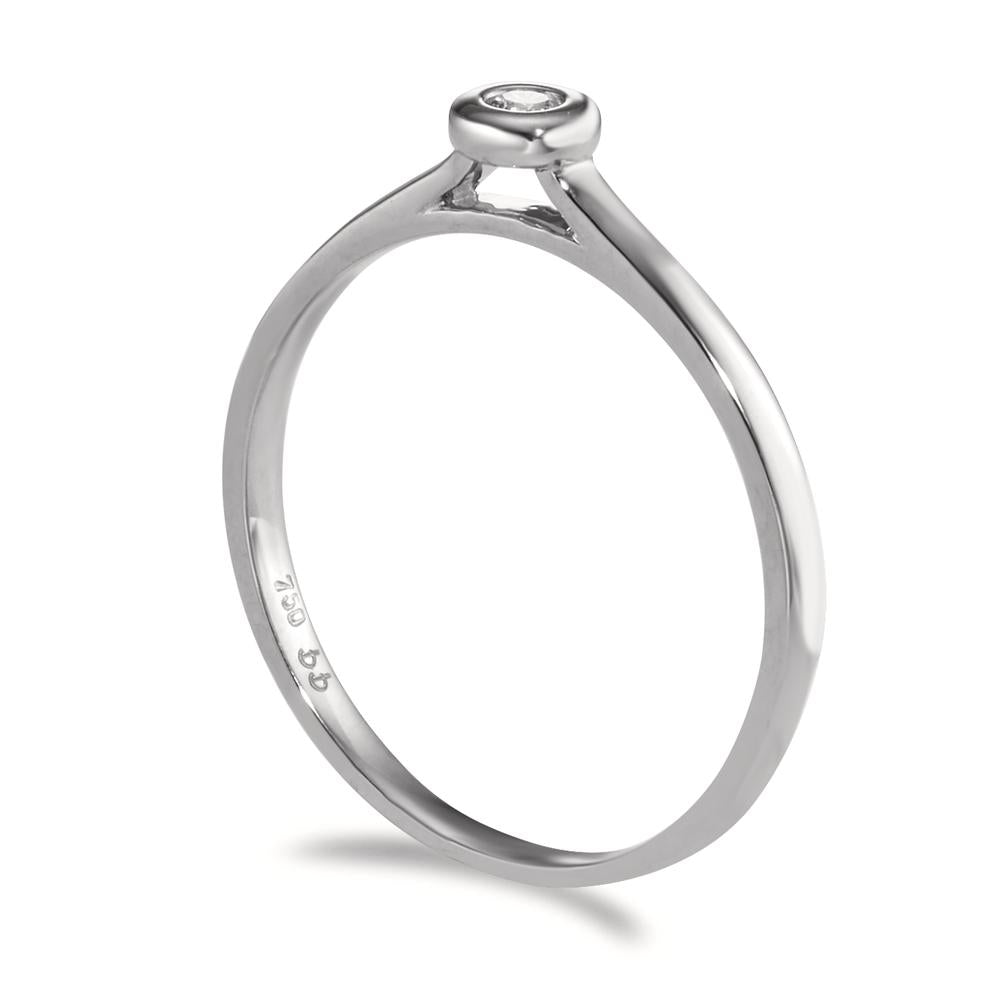 pierścionek solitär złoto białe 750/18 K Diament 0.03 ct, w-si