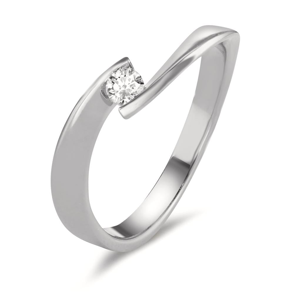 pierścionek złoto białe 750/18 K Diament 0.13 ct, w-si