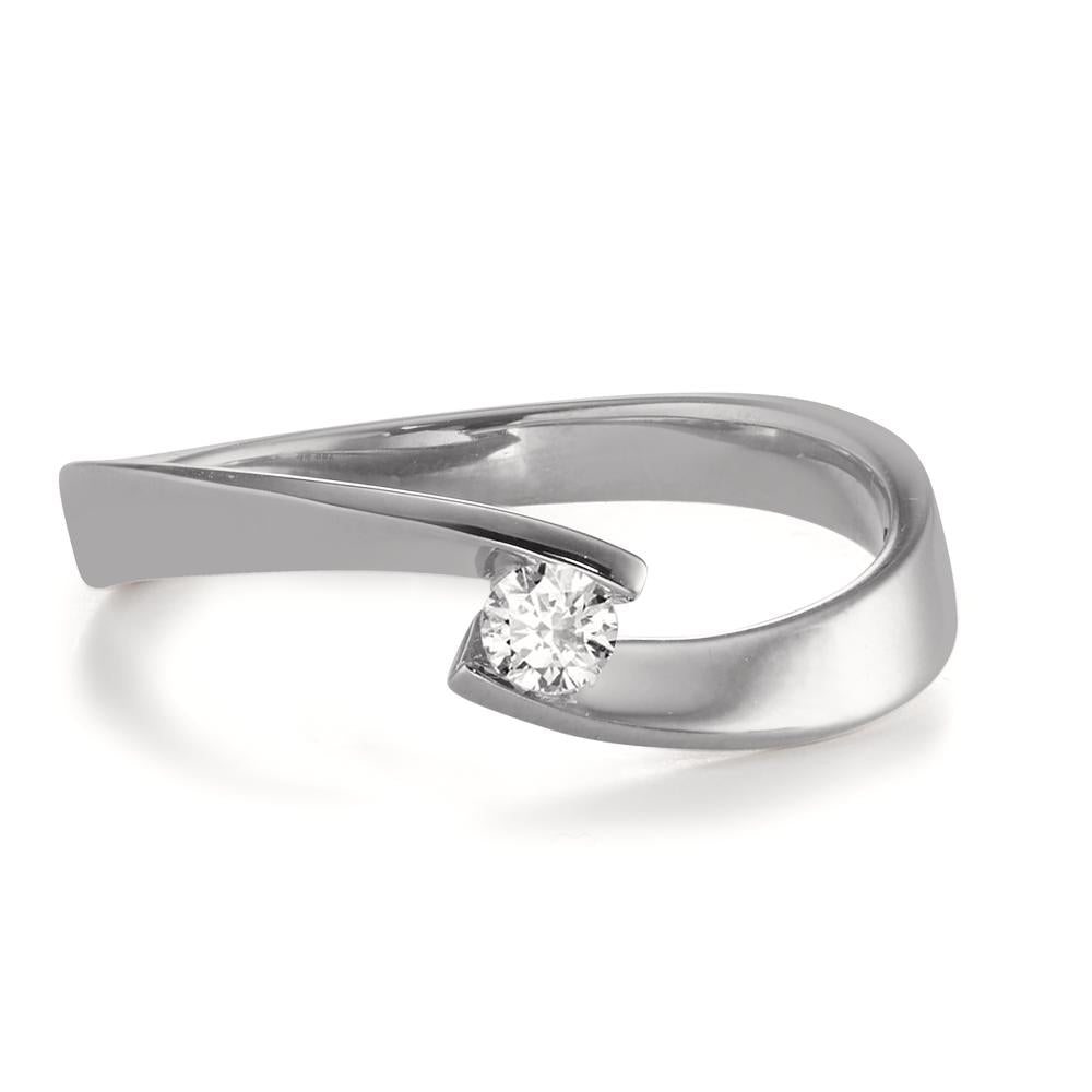 pierścionek złoto białe 750/18 K Diament 0.13 ct, w-si