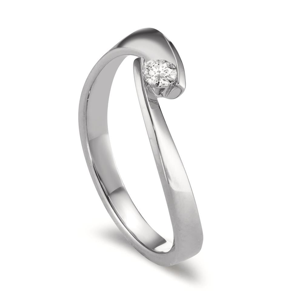 pierścionek złoto białe 750/18 K Diament 0.13 ct, w-si