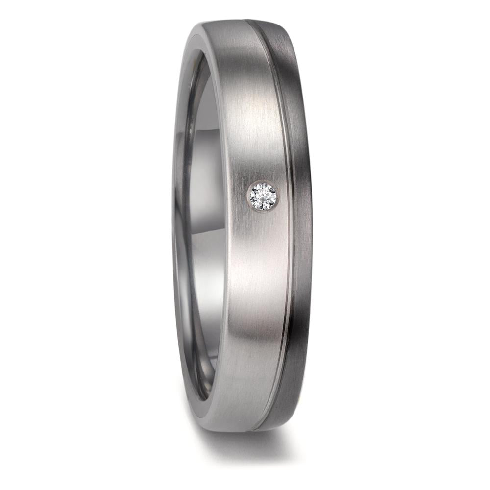 obrączka partnerska tantal 999, platyna 950 Diament 0.02 ct, w-si