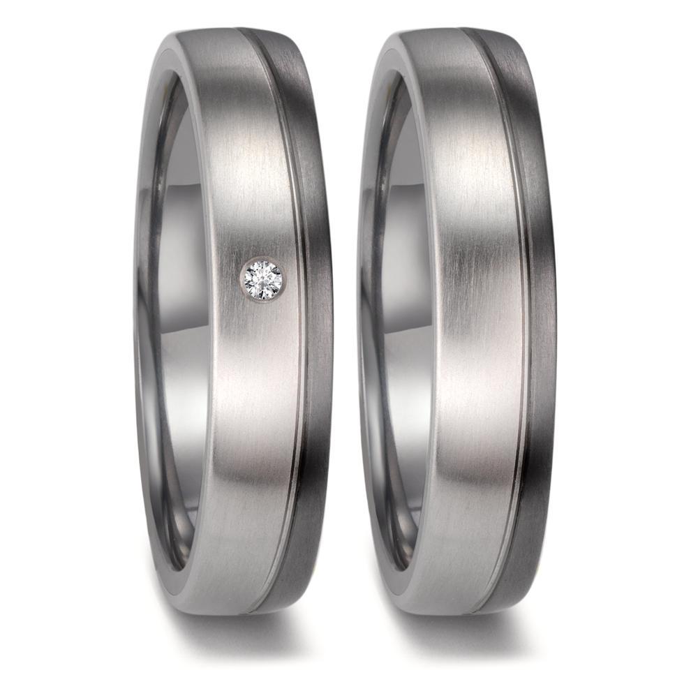 obrączka partnerska tantal 999, platyna 950 Diament 0.02 ct, w-si