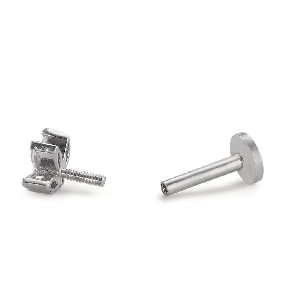 piercing złoto białe 750/18 K Cyrkonia 4 kamienie Ø4.5 mm