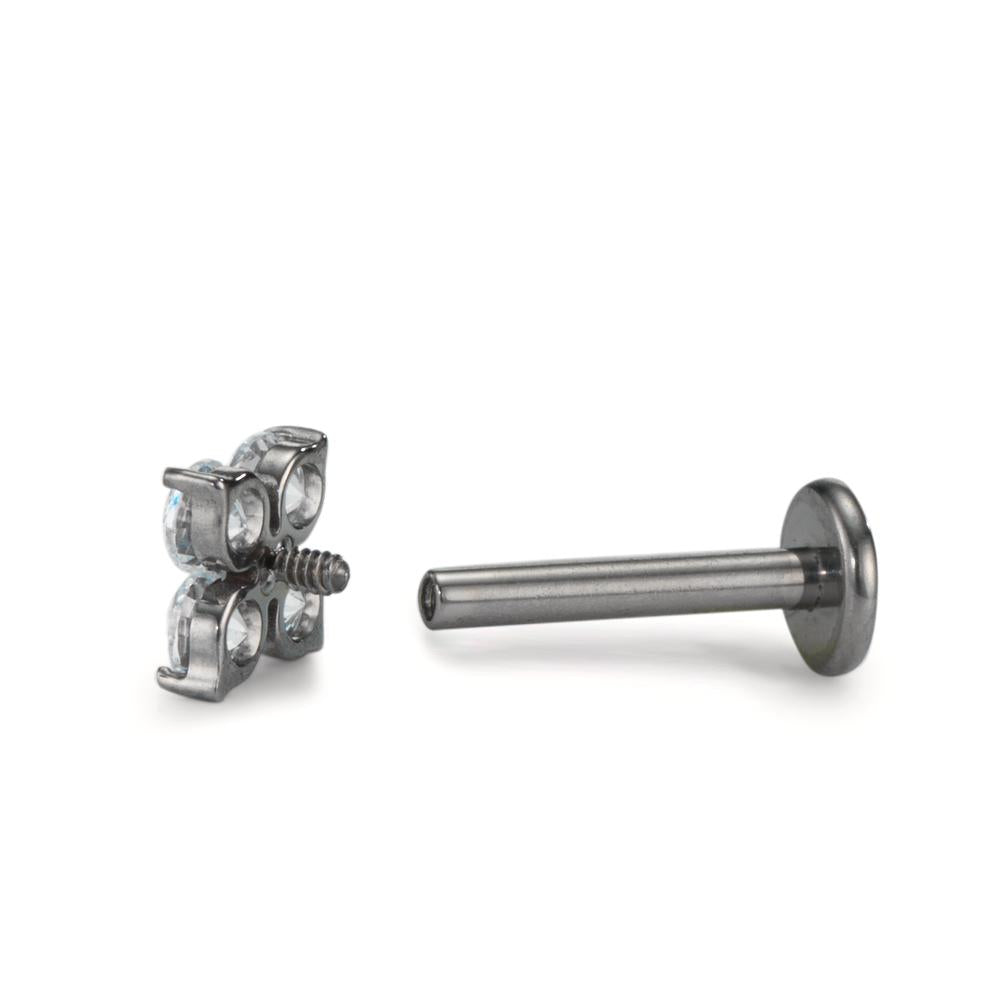 piercing tytan Cyrkonia 4 kamienie Ø4.5 mm