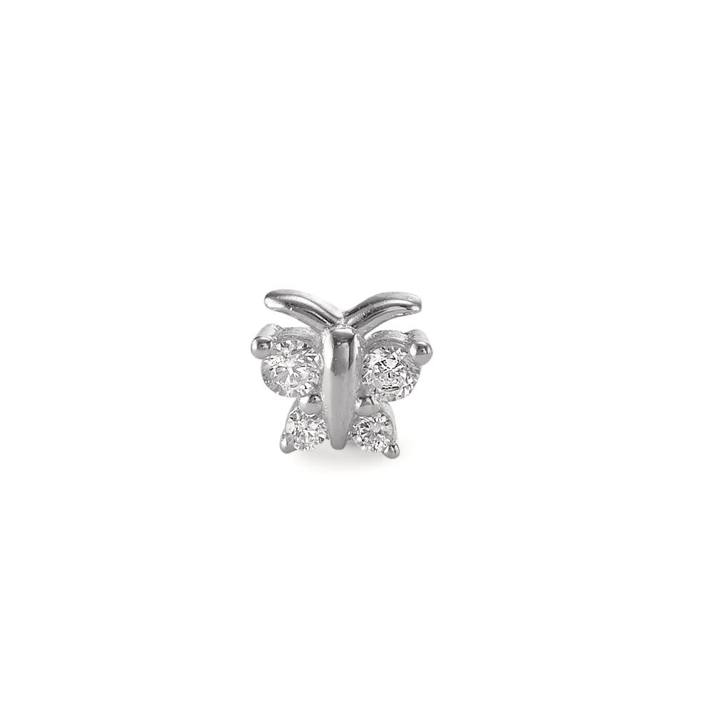 piercing srebro Cyrkonia 4 kamienie rodowany motyl Ø4 mm