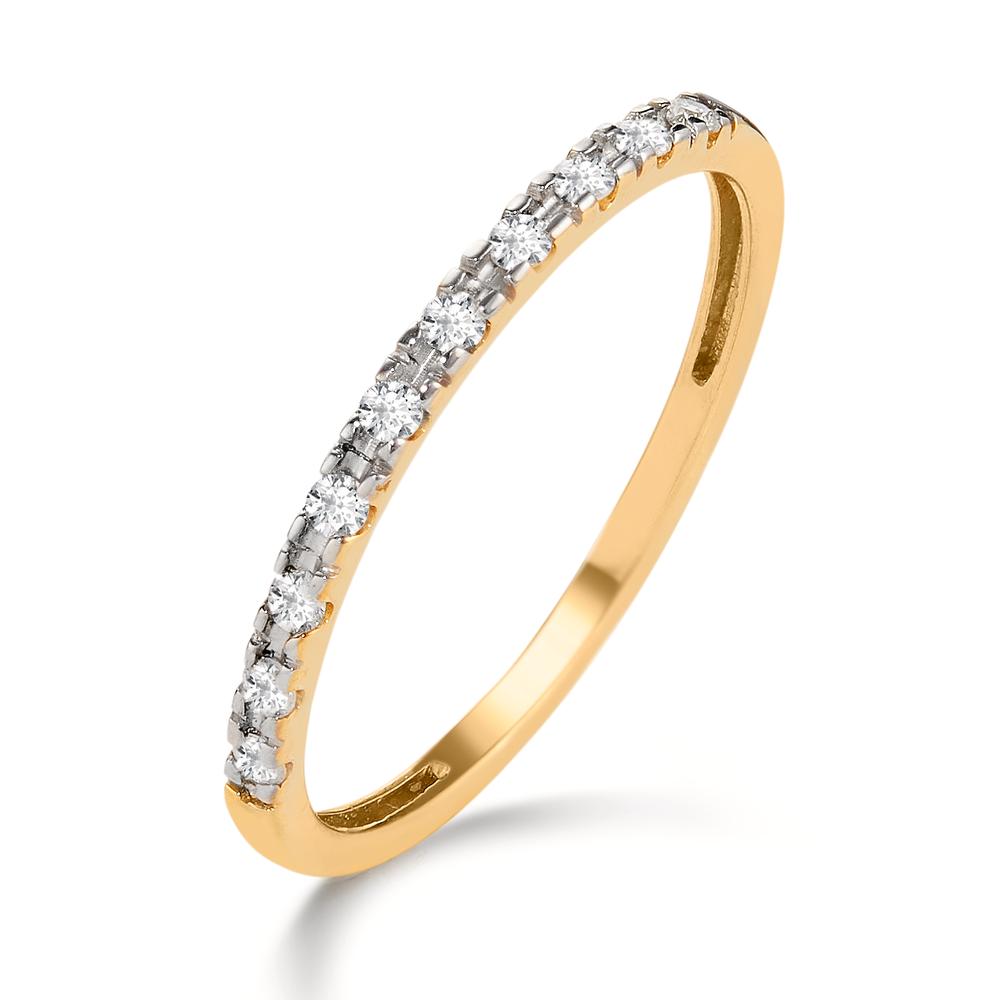 pierścionek pamięci złoto żółte 750/18 K Diament 0.15 ct, 10 kamienie, w-si