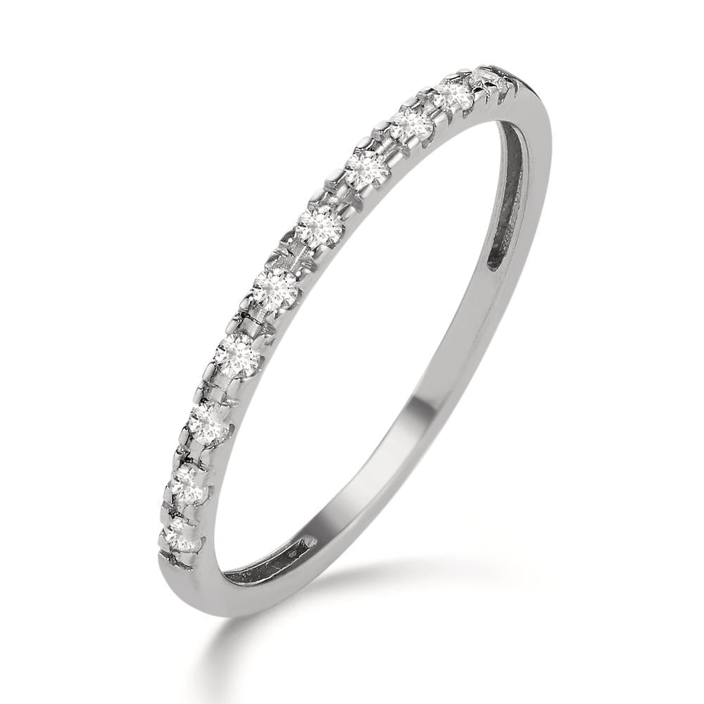 pierścionek pamięci złoto białe 750/18 K Diament 0.15 ct, 10 kamienie, w-si