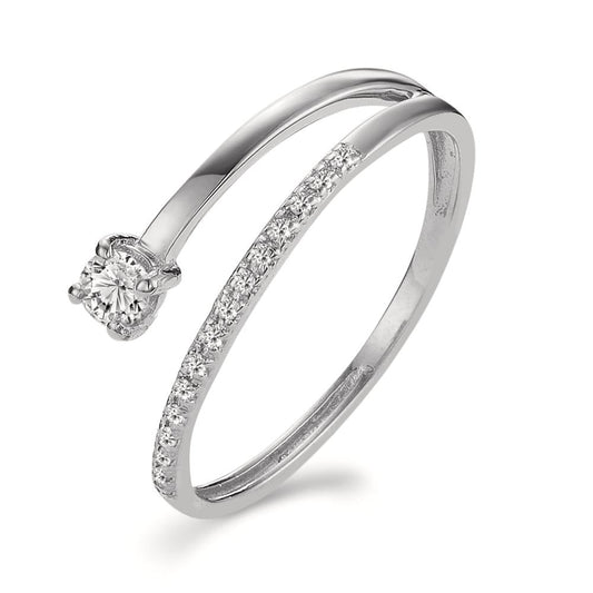 pierścionek złoto białe 750/18 K Diament 0.18 ct, 16 kamienie, w-si