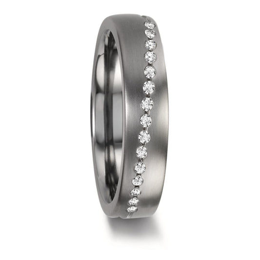 obrączka partnerska tantal 999, platyna 950 Diament 0.15 ct, 15 kamienie, w-si