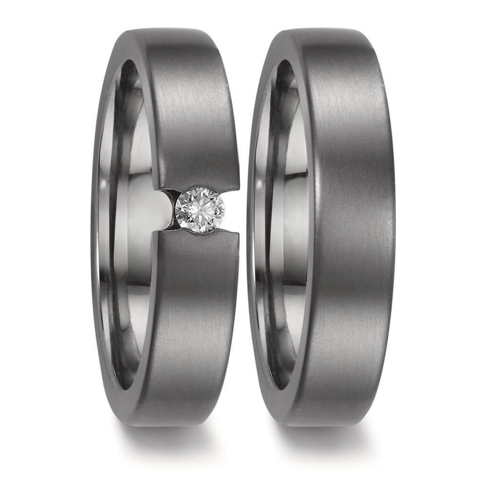 obrączka partnerska tantal 999 Diament 0.10 ct, w-si