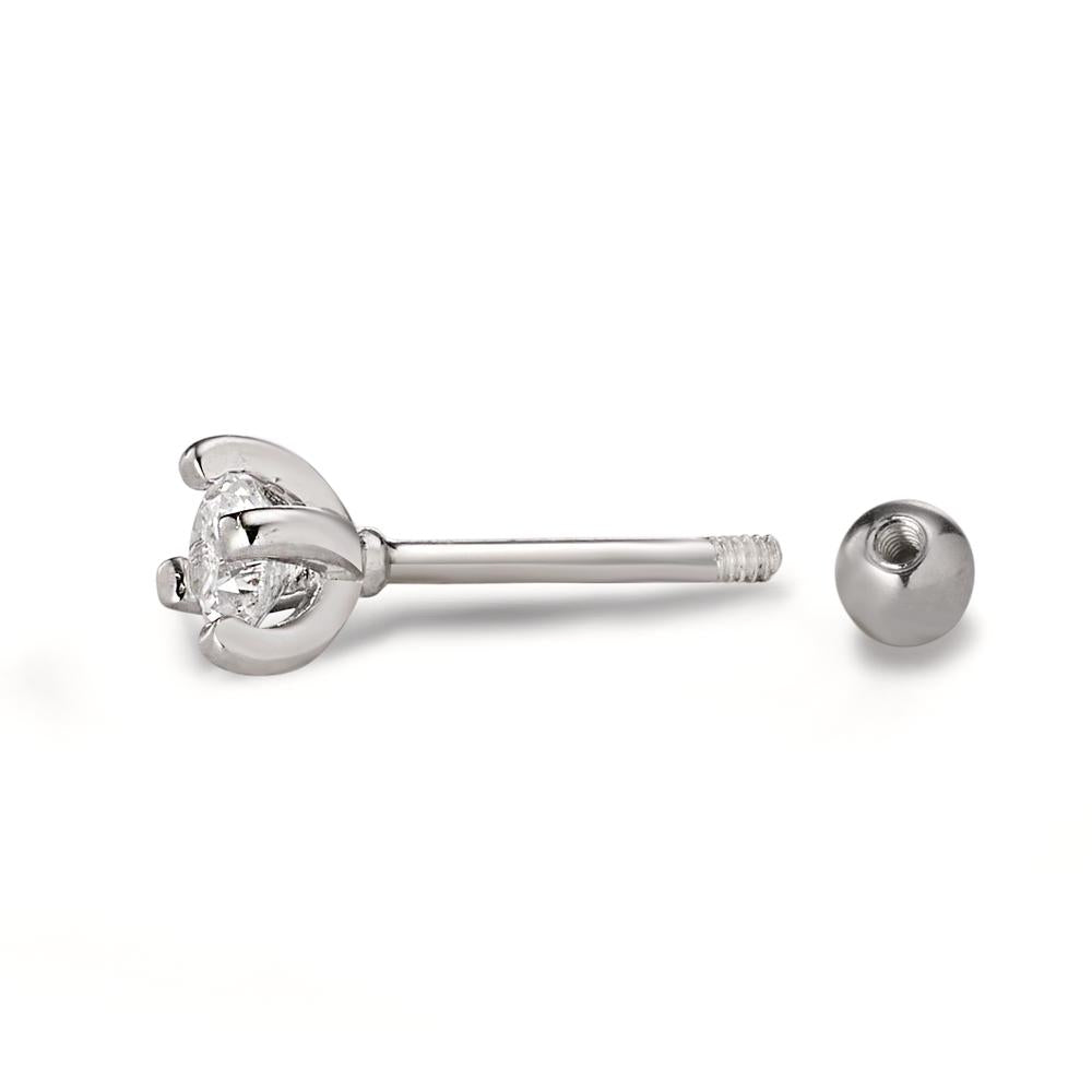 piercing srebro Cyrkonia rodowany Ø4 mm