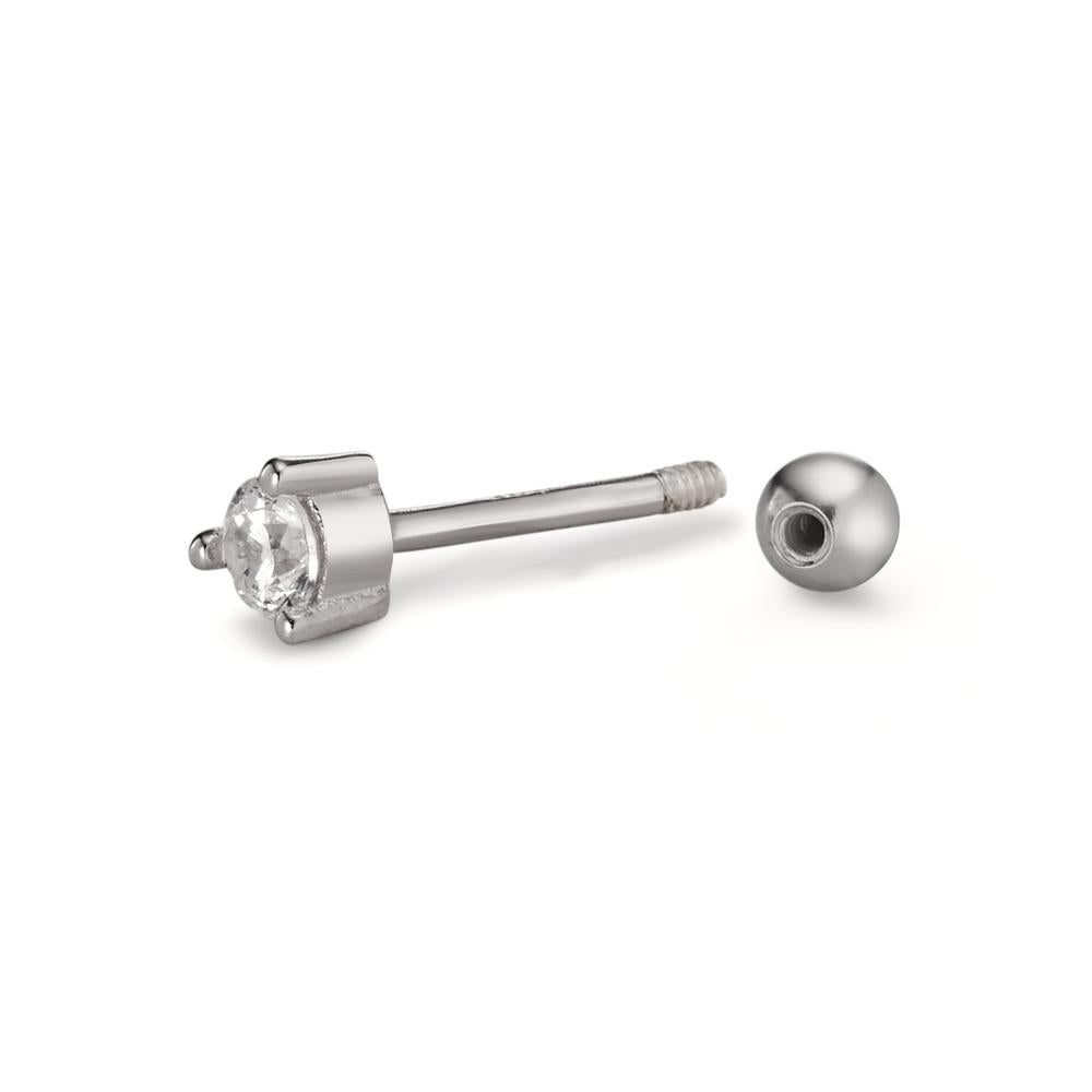 piercing srebro Cyrkonia rodowany Ø3.5 mm