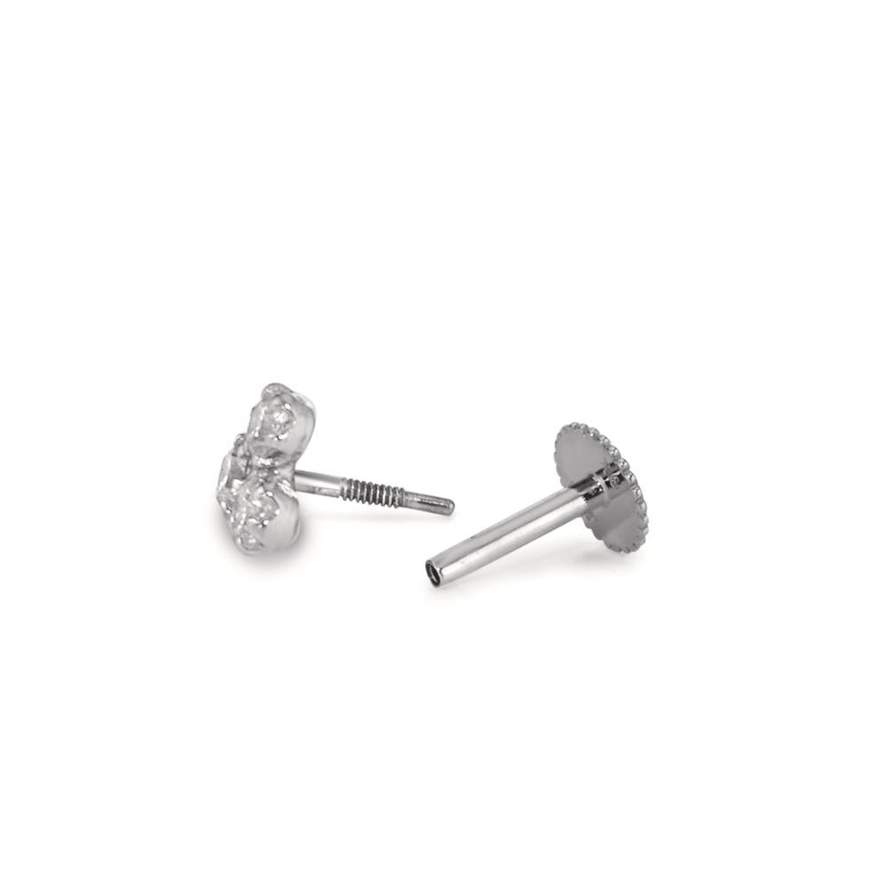 piercing złoto białe 375/9 K Cyrkonia 3 kamienie Ø3.5 mm